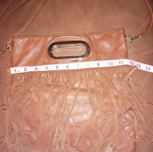 🐘 ALDO brown crossbody/handbag with fringe - Picture 2 of 8